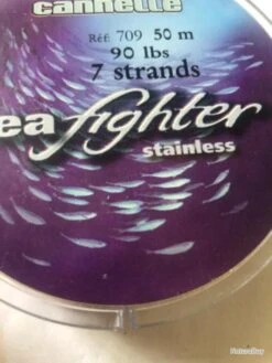50 M Avançon Acier Sea Fighter Ref 709 90 Lbs .Peche Mer Cannelle