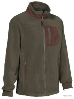 Blouson Polaire Brodé Kaki PERCUSSION-XXL