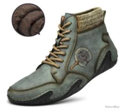 Chaussure Montante En CUIR VÉRITABLE , TRÉS HAUTE QUALITÉ.....Jusqu'au 48..COLORIS VERT