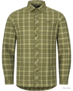 Chemise HunTec TF 20 Couleur Vert Et Beige à Carreaux.
