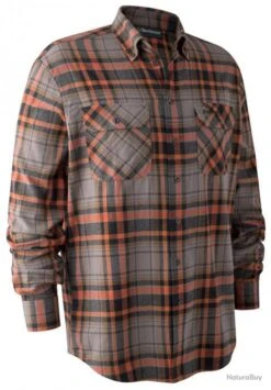 Chemise Marvin Orange à Carreaux Deerhunter Carreaux 45/46