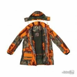 NOUVELLE VESTE A DOUBLURE POLAIRE PERCUSSION GRAND NORD - GhostCamo Blaze&Black