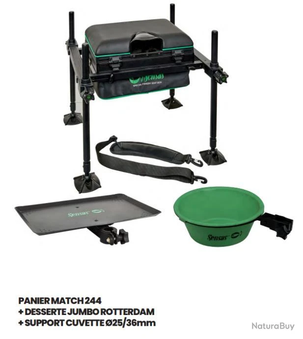 SENSAS Panier Match 244 + Desserte Jumbo Rotterdam + Support Cuvette 3 SENSAS Panier Match 244 + Desserte Jumbo Rotterdam + Support Cuvette