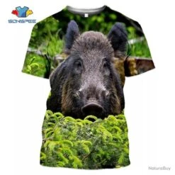 SUPERBE : T - Shirts Impression 3 D, Motif Sanglier REF 125