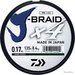 Tresse Daiwa J Braid 8brins Multicolore 1500M 42/100-46,5KG