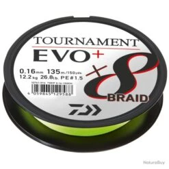 Tresse Daiwa Tournament 8 Braid EVO + 135m Vert 18/100 15,8 Kg
