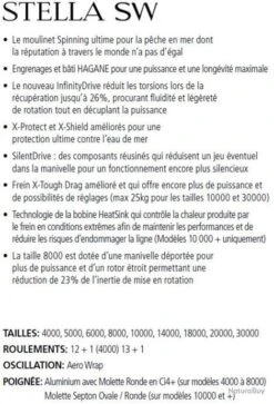 Stella SW-C 6000 PG Moulinet Spinning Shimano -Matériel De Pêche 00002 Stella SW C 6000 PG Moulinet Spinning Shimano