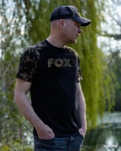 T-Shirt Black/Camo Fox M -Matériel De Pêche 00003 T Shirt Black Camo Fox M