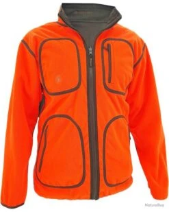 Deerhunter Veste Polaire Réversible Michael (Couleur: Brun/orange Fluo) -Matériel De Pêche 00003 Veste polaire reversible Michael Couleur Brun orange fluo