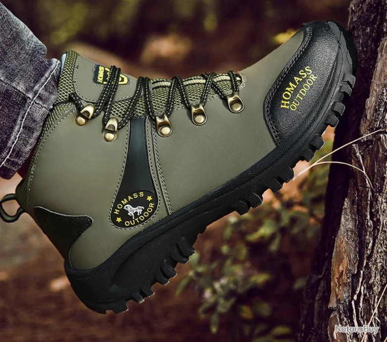 Chaussures Mixte, Chasse, Marche, Kaki, Tailles 38 à 44. 6 Chaussures Mixte, Chasse, Marche, Kaki, Tailles 38 à 44. – Image 4