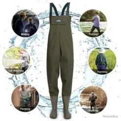 Waders De Pêche Imperméable Pour Femme - Salopette Imperméable - Bottes De Pêche - Vert -Matériel De Pêche 00007 Waders de peche impermeable pour femme Salopette impermeable Bottes de peche Vert