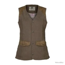 Gilet De Chasse Femme Percussion Normandie Marron